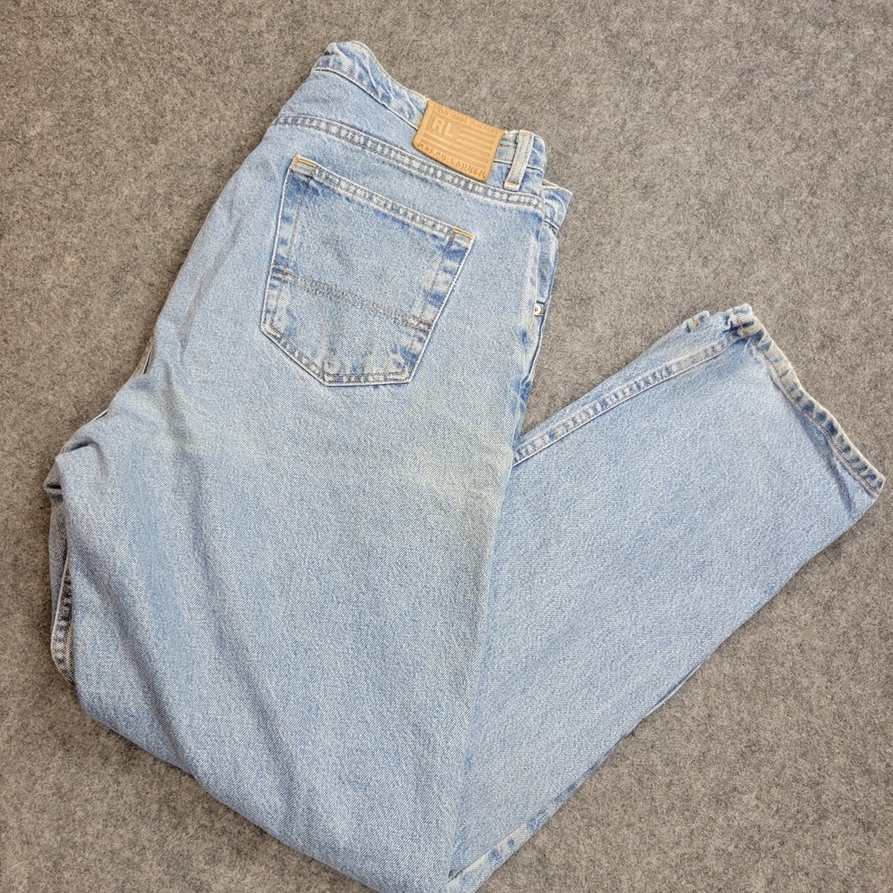 Polo Ralph Lauren Jeans Mens 38x34 Blue Straight Leg Preppy Everyday Casual